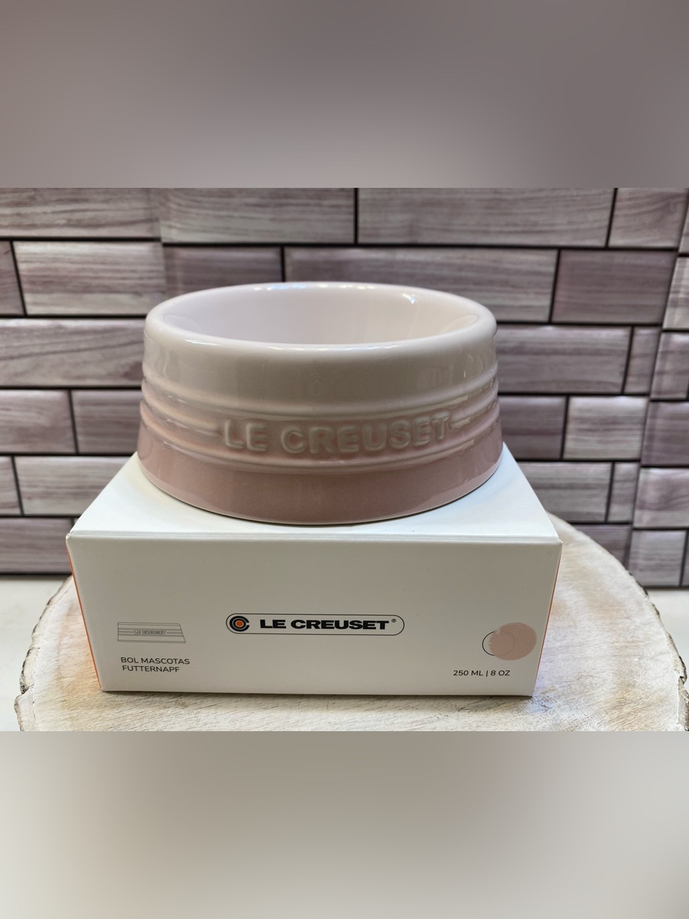 Le Creuset❤️ PET Bowl 8oz Shell Pink  Dog &Cat New in Box